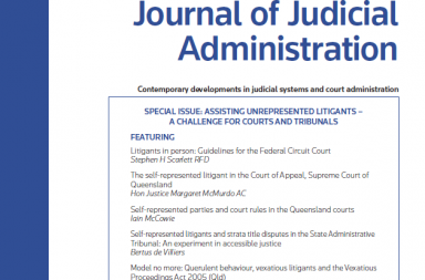 Cover of Journal of Judicial Administration 24/1 (August 2014)